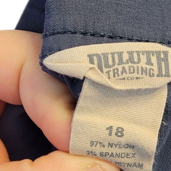 Duluth Trading Co Women's Dusty Blue Cargo Capri Pants Size 18 - Picture 3 of 5